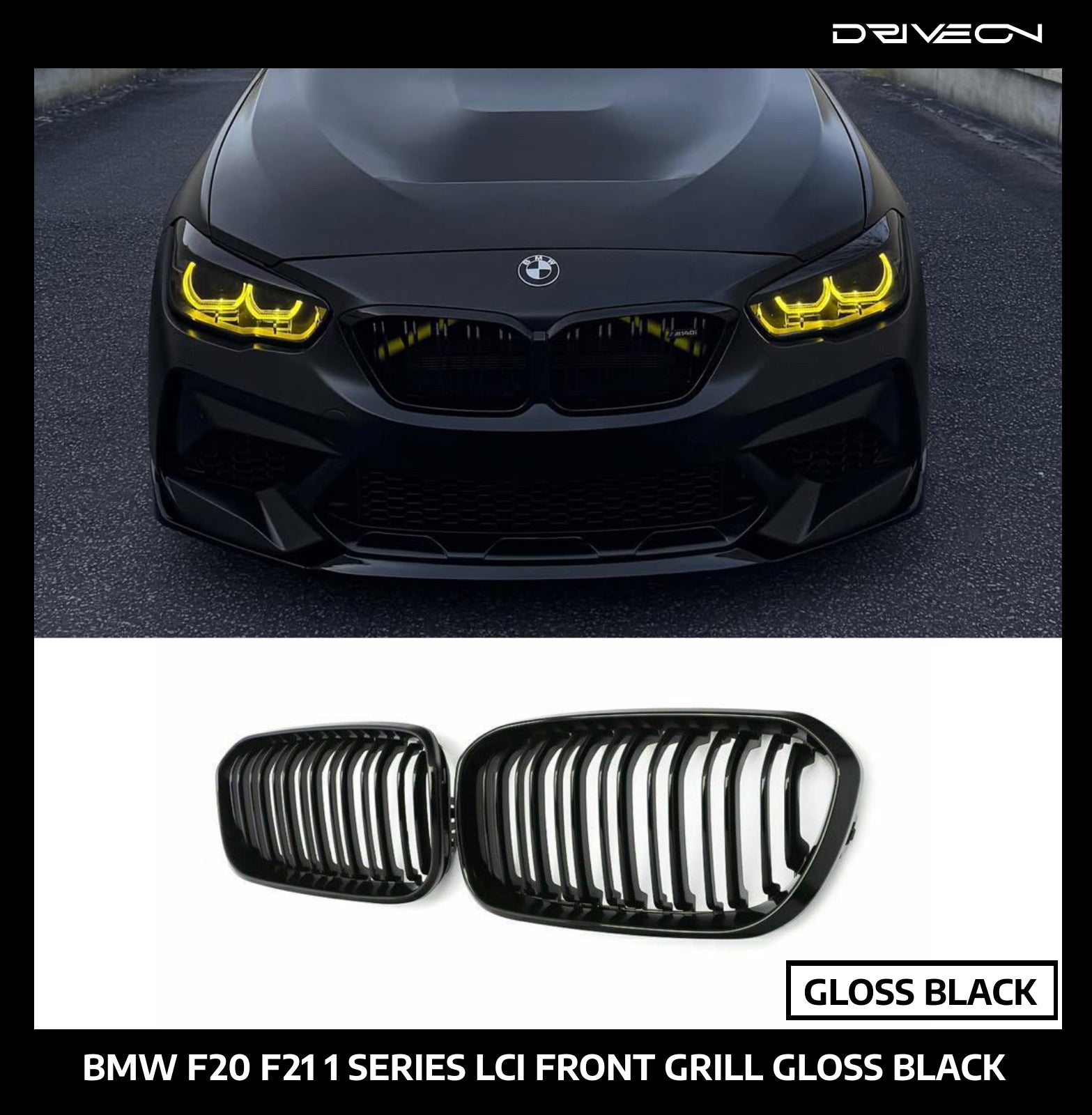 BMW 1 SERIES F20/F21 LCI Front Grill Gloss Black