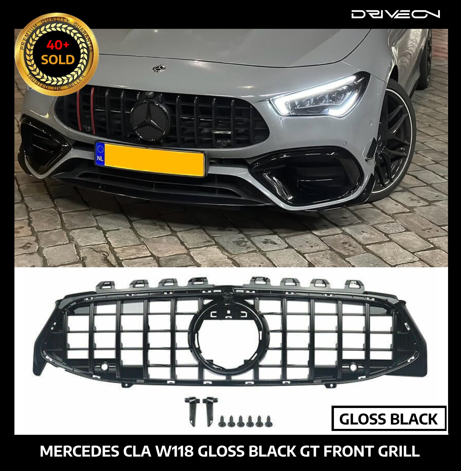 W118 CLA FRONT GRILL GLOSS BLACK