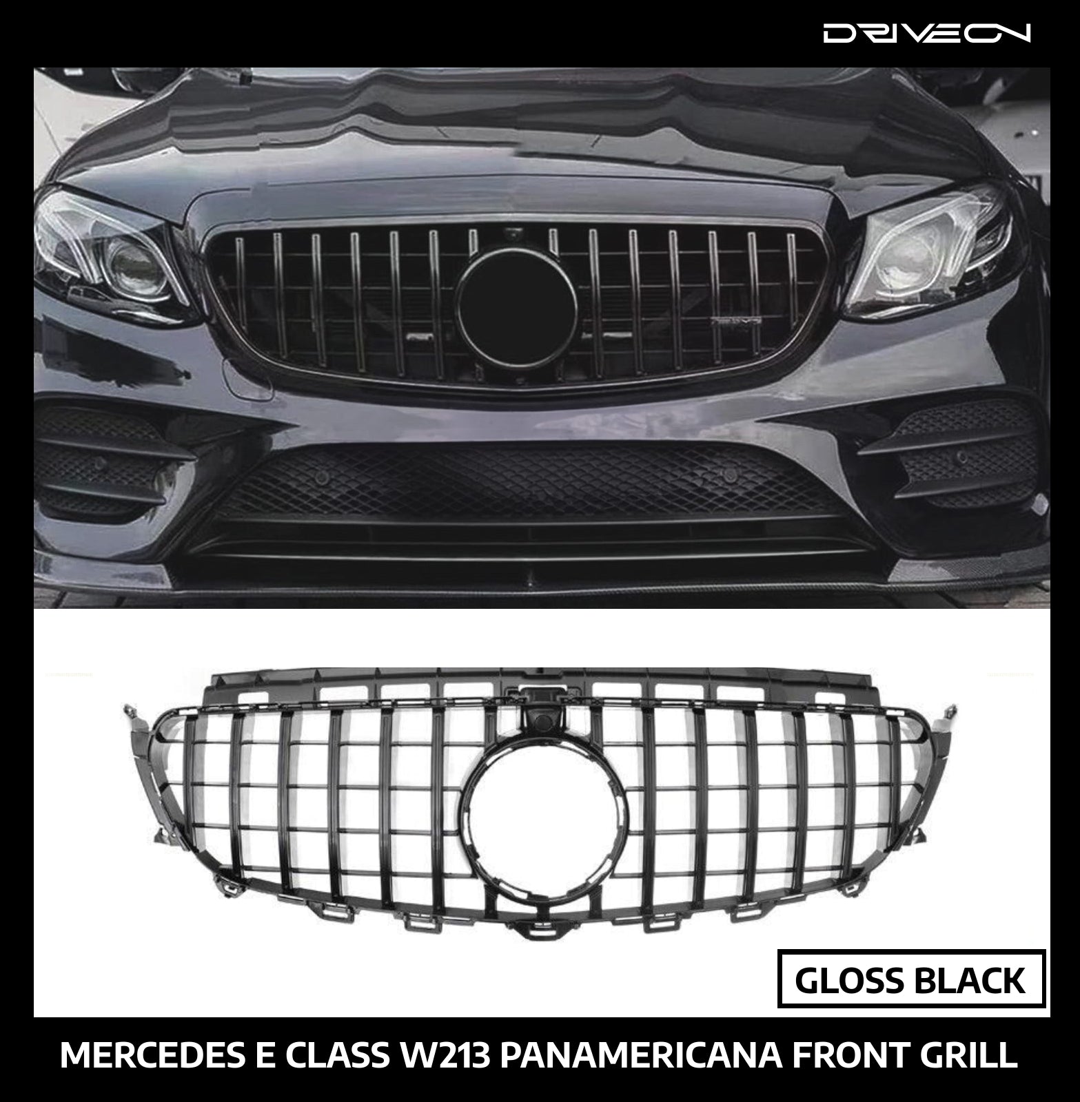 W213 FRONT GRILL GLOSS BLACK