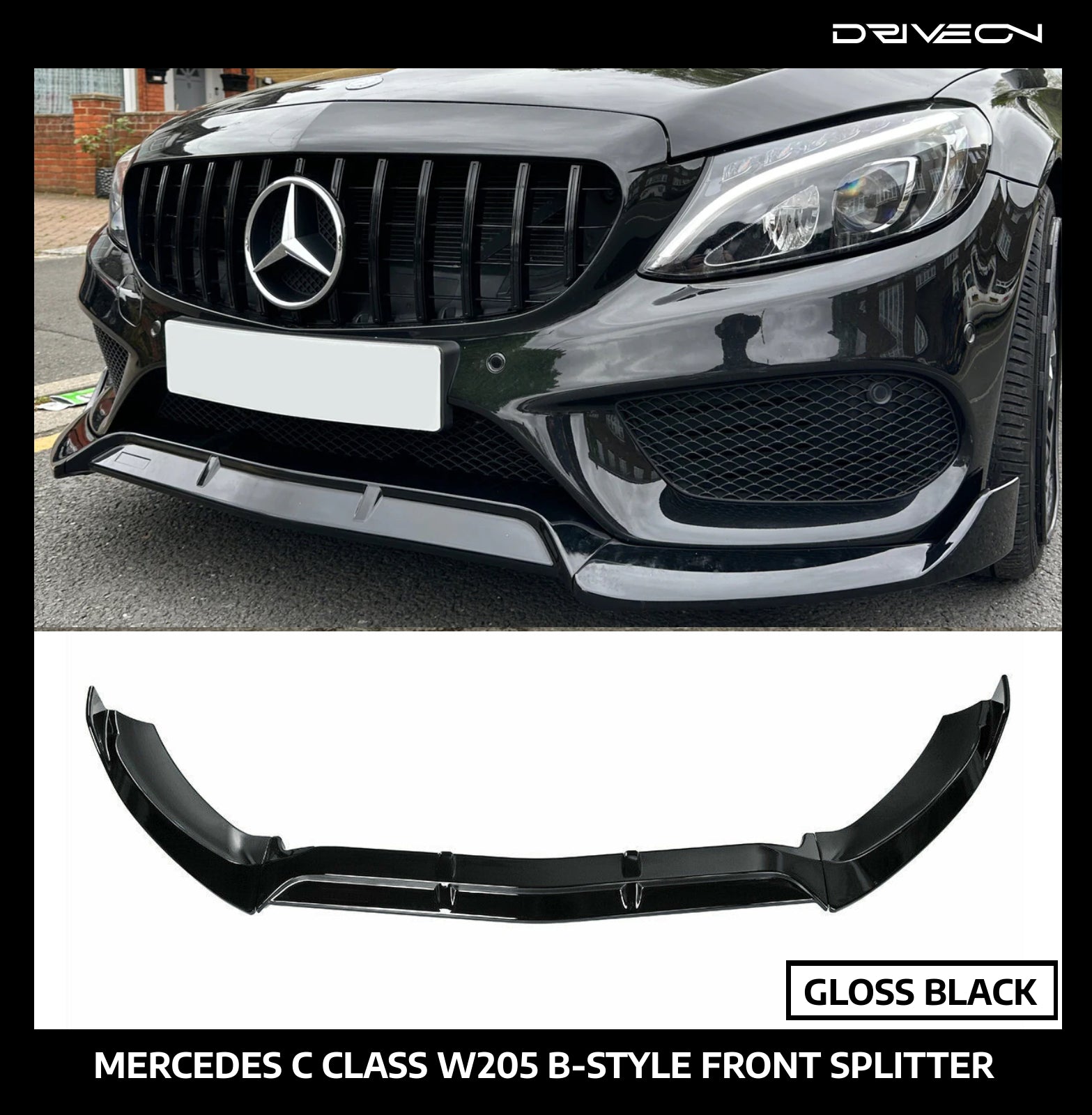 C-CLASS W205 FRONT SPLITTER B-STYLE