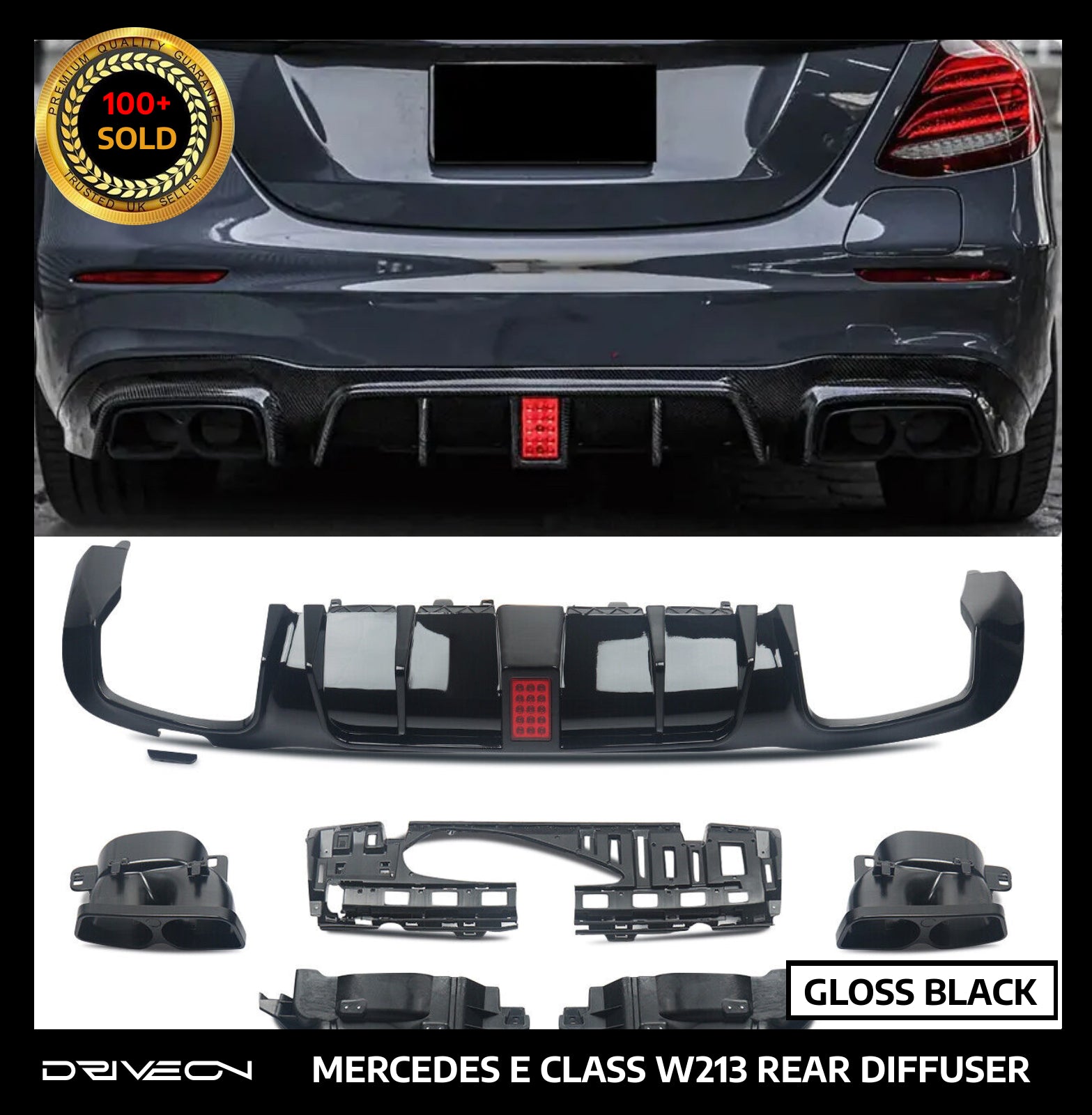W213 REAR DIFFUSER W/ TAIL PIPES