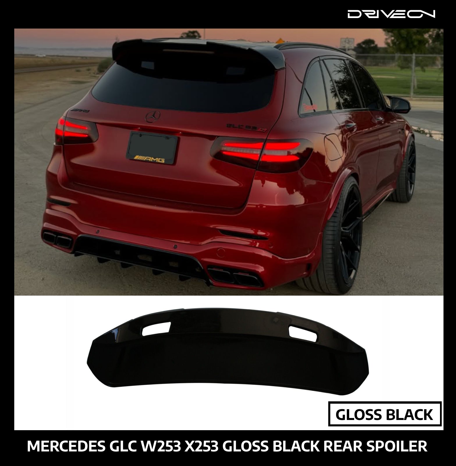 GLC W253 ROOF SPOILER GLOSS BLACK