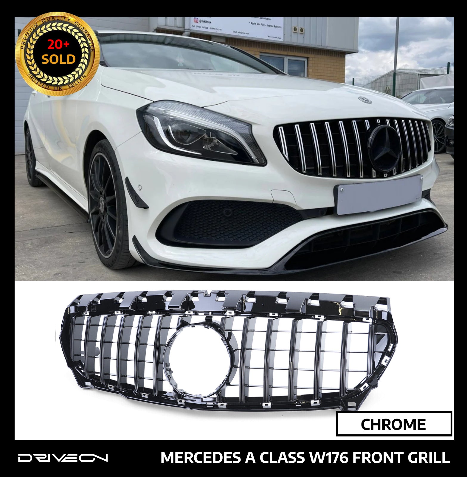 A-CLASS W176 FRONT GRILL CHROME 13-15