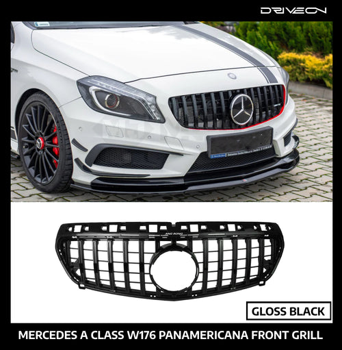 A-CLASS W176 FRONT GRILL GLOSS BLACK 13-15