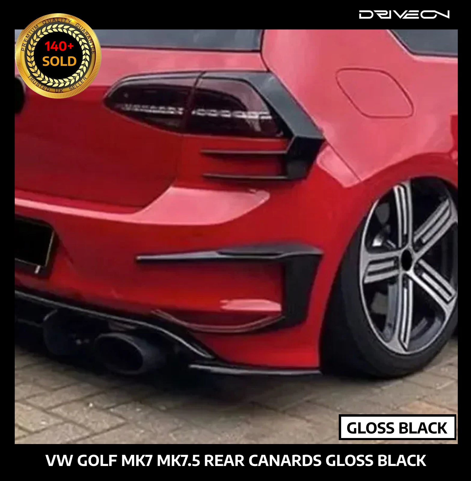 VW GOLF MK7/7.5 REAR CANARDS GLOSS BLACK
